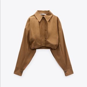 Zara Cropped Button Up